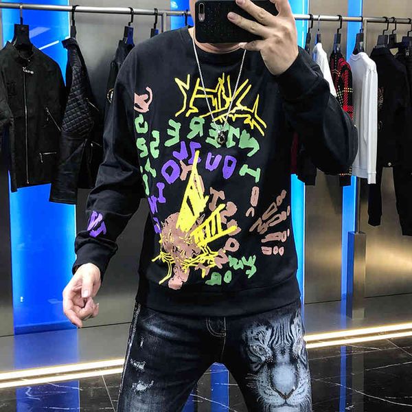 

hoodies autumn personality, Black