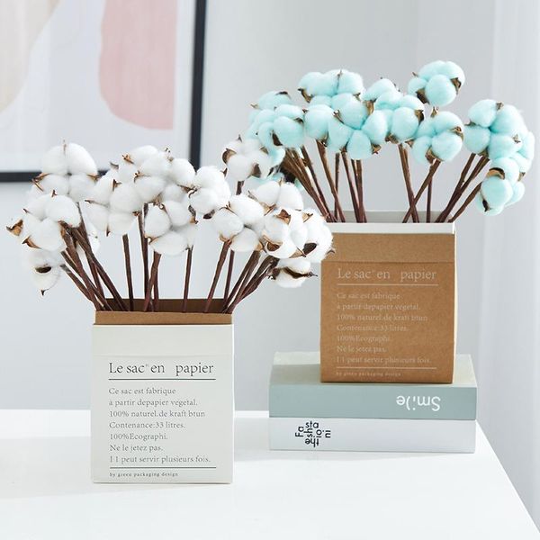 

decorative flowers & wreaths 10pcs dried cotton flower artificial natural plants floral branch for wedding party diy garland christmas home