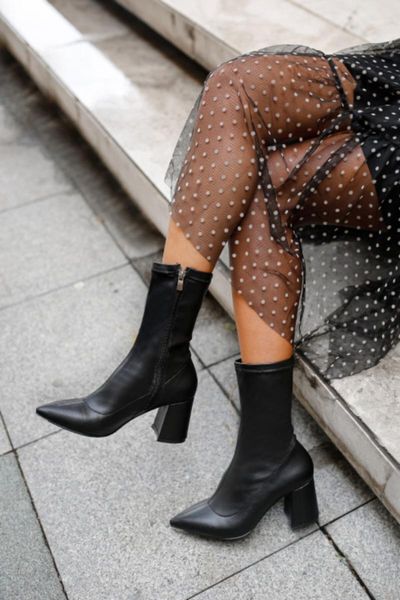 

boots women's black stretch  cm heels heeled high women winter knee over