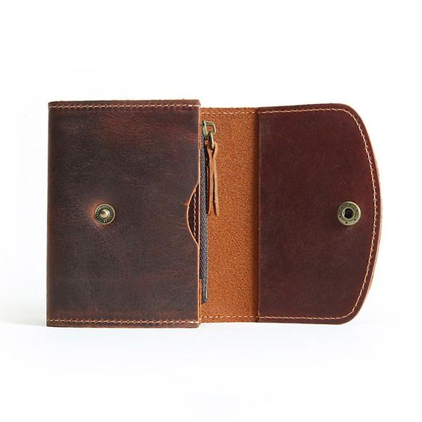 

wallets cow belt zipper short wallet coin pocket genuine leather organizer vintage men's small, Red;black