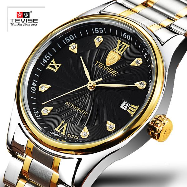 

tevise mark men mechanical watches luxury fashion business automatic relogio masculino montre homme 2019 new, Slivery;brown