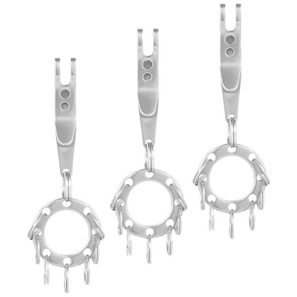 

cords, slings and webbing 3pcs suspension clips outdoor keychains fashion hanging bag pendants (silver)