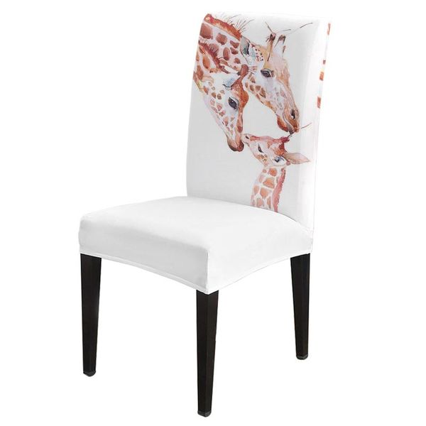 

chair covers watercolor giraffe dining home decor living room seat for chairs