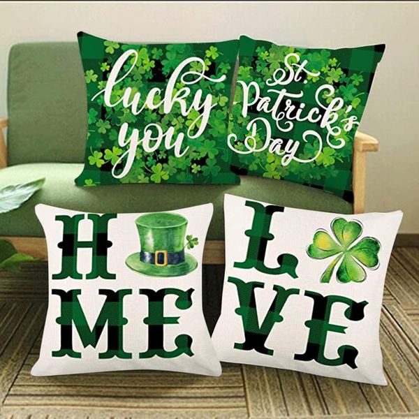 

pillow case simple fashion st. patrick's day home cushion throw cases cafe sofa cover decor pillowcase 45x45cm
