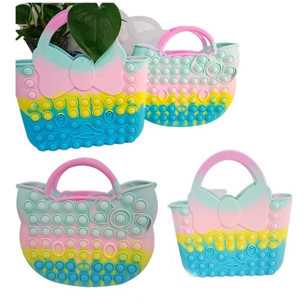 

new handbag squeeze toys to relieve stress fidget kittys bow shoulder bag childrens gift storage bag