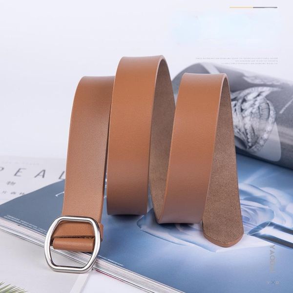 

belts women's belt leather luxury women korean fashion trendy pants casual decoration wild office 365 waistband, Black;brown