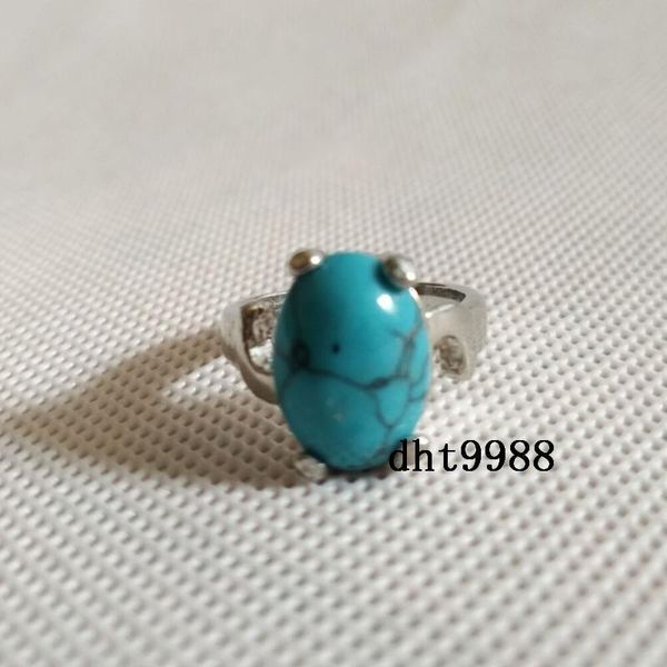 

wedding rings 18kgp elliptical empty support inlaid turquroise ring national style, Slivery;golden