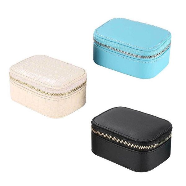 

jewelry pouches, bags simple box faux pu leather earrings necklace bracelet storage european style portable travel jewellery organizer d55d, Pink;blue