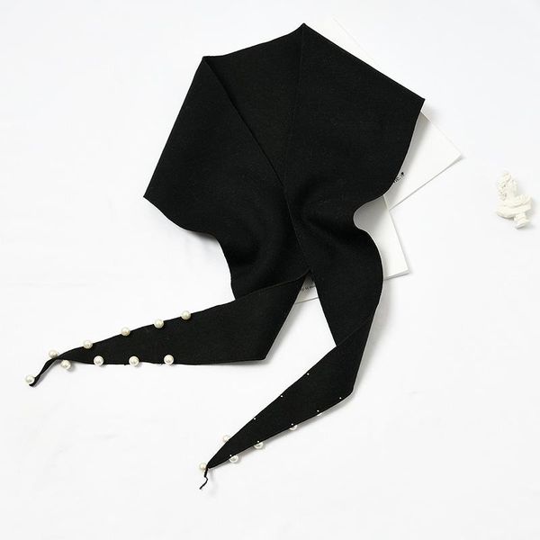 

scarves pearl long triangular scarf shawl binder women's korean style versatile small soft girl warm fashion, Blue;gray