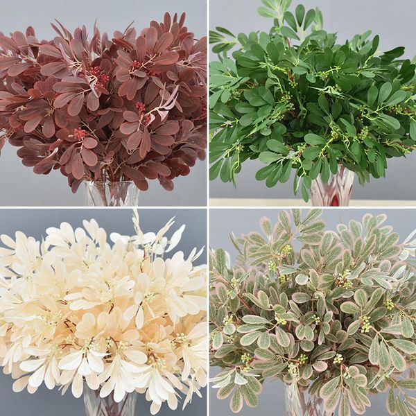 

the wedding hall put a bunch of imitation jujube leaf plant false green 9 fork po studio home decoration decorative flowers & wreaths