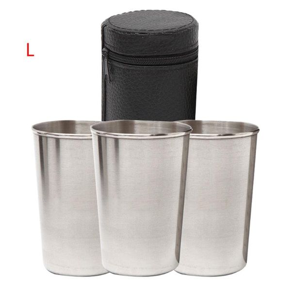 

camp kitchen 4pcs coffee cup set travel water mini camping hiking portable wine outdoor mug durable beer with cover stainless steel