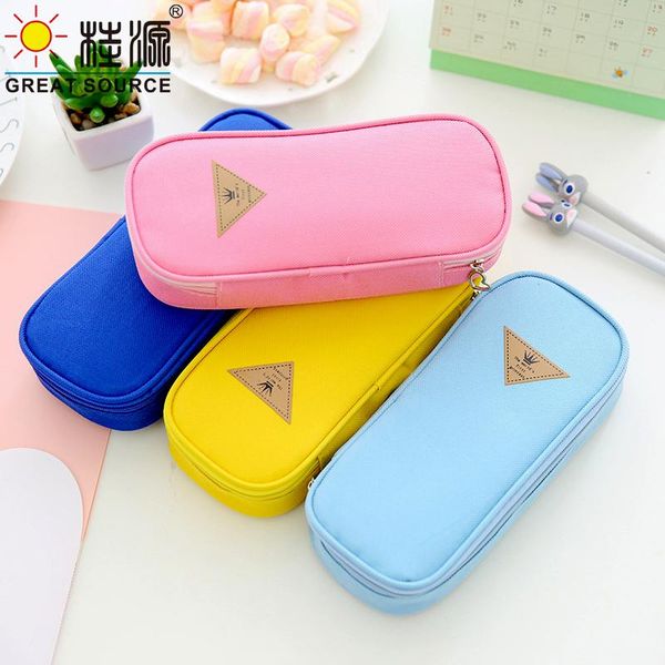 

hard pencil case fresh color pen bag stationery organizer oxford fabric big space case(1pc) bags