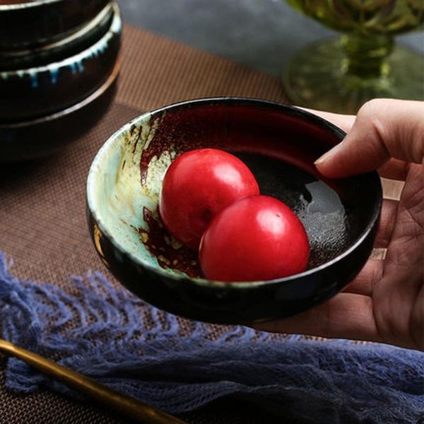 

dongrong jingdezhen creative ceramic dining bowl single small personalized tableware heat insulation high-foot japanes bowls