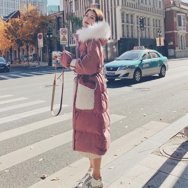 

women's down & parkas winter clothes women thicken hooded coats famale long warm korean womans jackets casual overcoats jaqueta feminin, Black