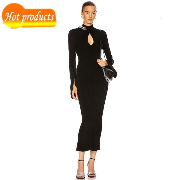 

two piece dress you're all in the fashion silver chain design keyhole long sleeves celebrity party bandage dress ikky, White