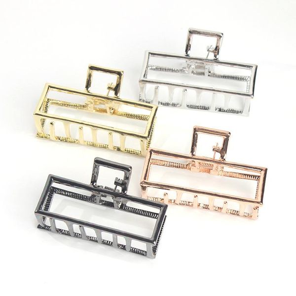 

hair clips & barrettes hollow geometry plating metal clip claw baroque rectang lheart for women girl wedding hairpins accessories, Golden;silver