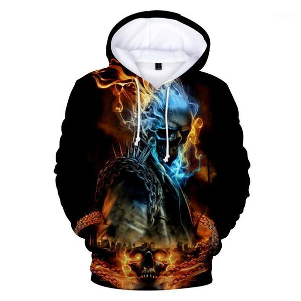 

men's hoodies & sweatshirts autumn 3d funny horror pattern hoodie and women's oversized sweatshirt with pockets long-sleeved warm, Black