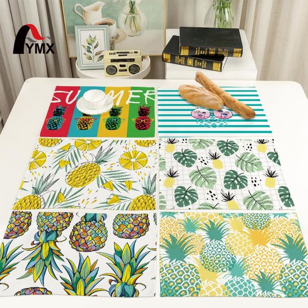 

mats & pads fymx color pineapple napkin fruit pattern placemat for home waterproof and oil proof decoration