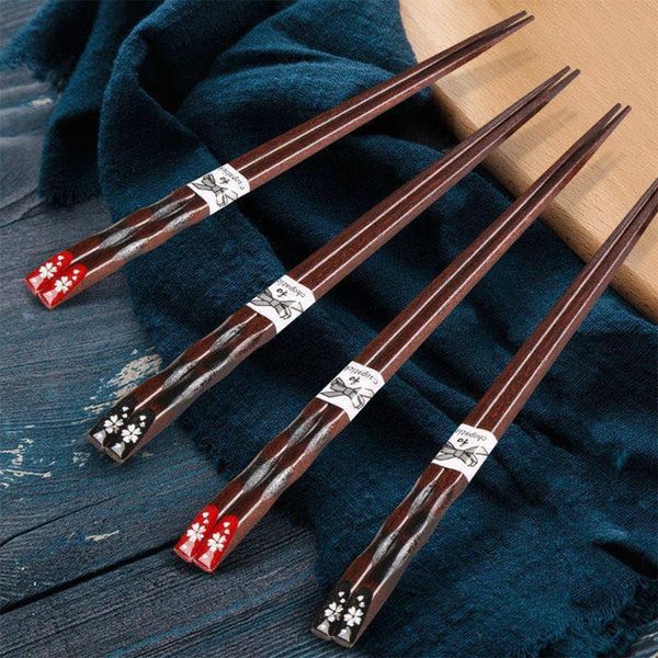 

chopsticks wooden classic japanese natural wood chinese tableware chop sticks 5 pair/sets