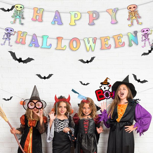 

2021 halloween flag letter drawing decoration party scene layout ghost ftival pendant