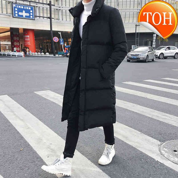 

long casual mens down winter jackets coat man fashion plus size 4xl men thick windbreaker, Black