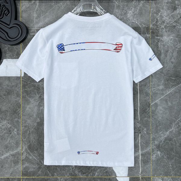 

summer luxury men's t shirts designer ch brand fashion quality tees horseshoe sanskrit cross polos t-shirts sweatshirts women short sl, White;black