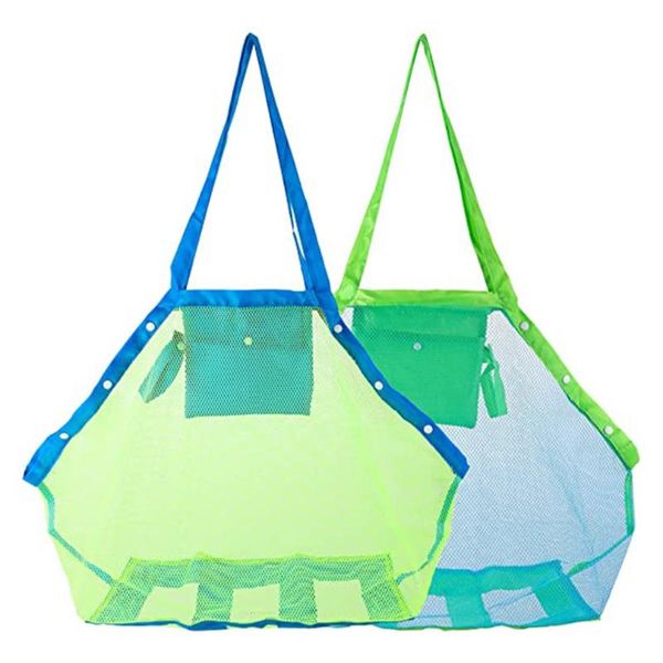 

storage bags 2pcs mesh beach tote bag kids sea shell large toy toys organizer sand pool gear