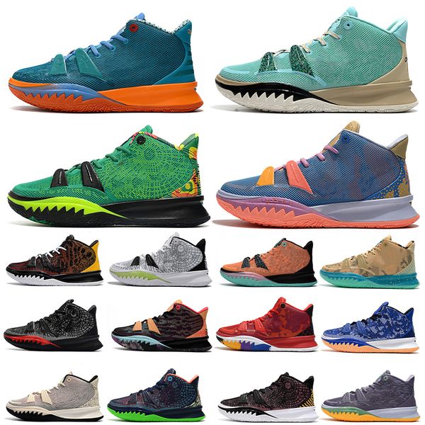 

kyries 7 collection 2021 basketball shoes kyrie5 men weatherman daybreak beach vibes sisterhood icons of sport citron pulse tennis sneakers