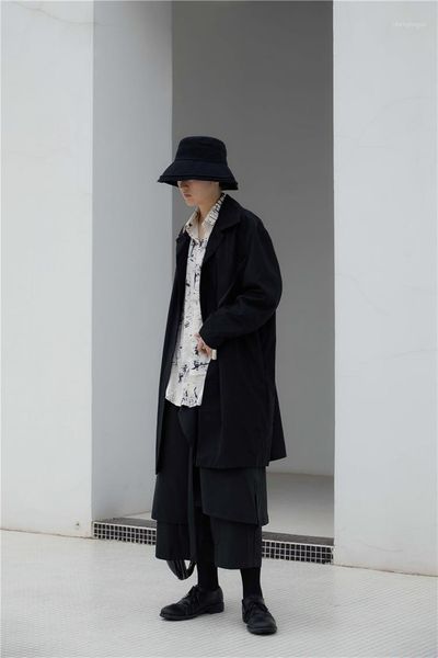 

women's wool & blends fall ladies solid color lapel zipper mid-length jacket trench coat youth fashion trend, Black