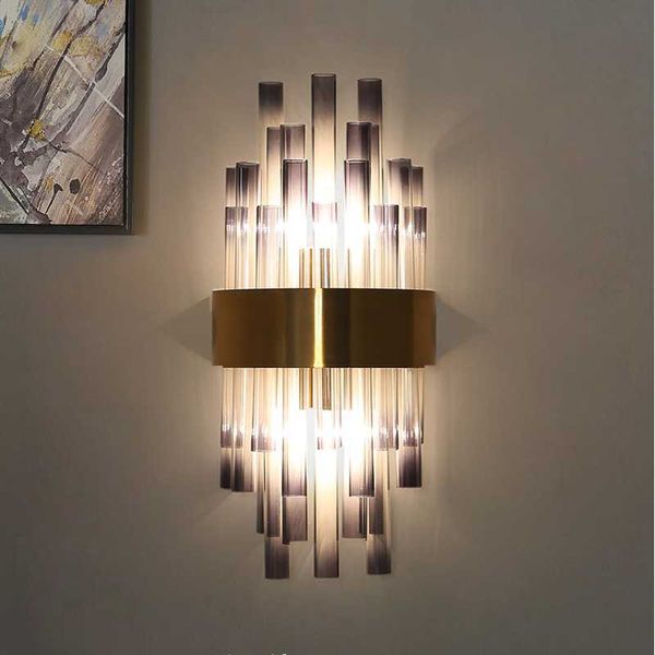 

wall lamp postmodern light luxury living room tv bedroom bedside nordic creative personality art glass