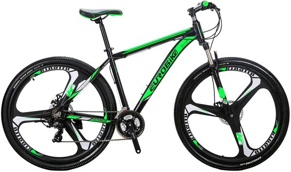 

mountain bike lightweight aluminum frame front suspension daul disc brakes 21 speed mens bicycle 29er mtb green