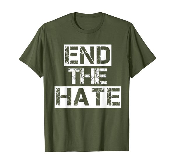 

end the hate t-shirt no bullying racism bigotry, White;black