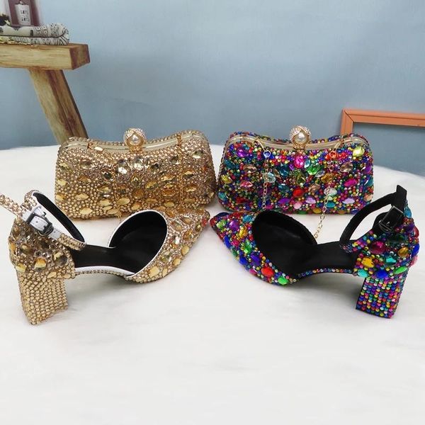 

loveincrystal women wedding high heel shoes bride crystal thin sandals ankle strap ladies party dress and bag fashion, Black