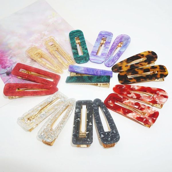 

japanese style hair clips for girls water-drop rectangle shape duckbill hairgrips pins leopard women accessories1