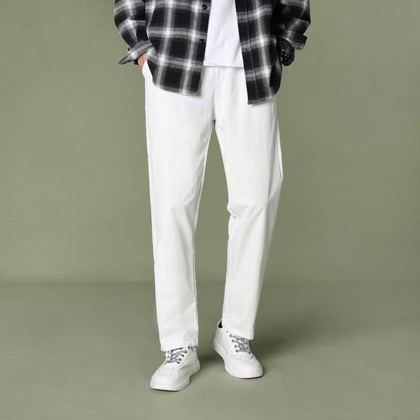 

men's pants straight leg summer light trousers japanese solid color street comfortable casual sports men, Black