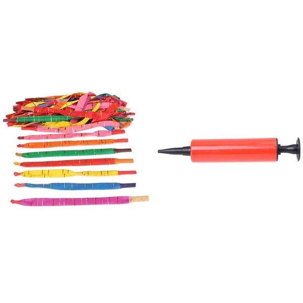 

bike pumps black red mini handheld wedding party balloon air inflator pump with 100 x assorted colors long rocket balloons