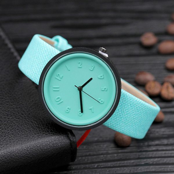 

women canvas quartz wristwatches simple strap lady watch watches with color strap, Slivery;brown