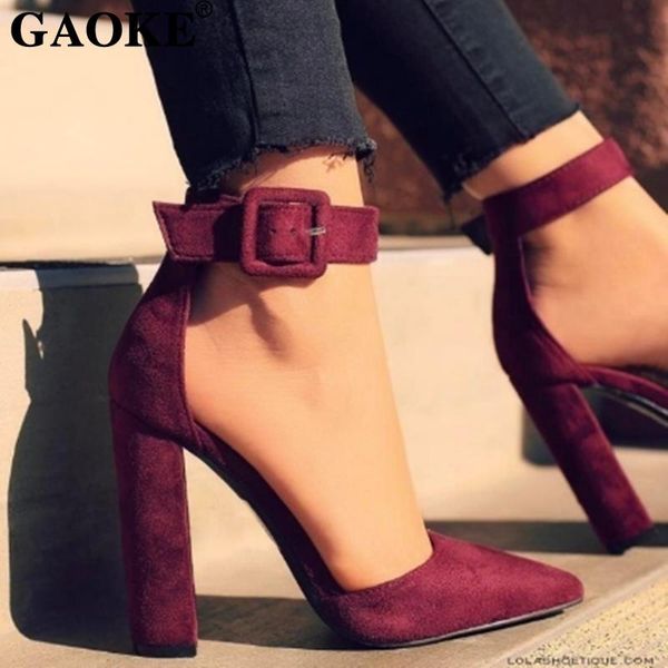 

woman shoes ankle strap platform sandals high heel pointed toe black pumps summer lady footwear dress