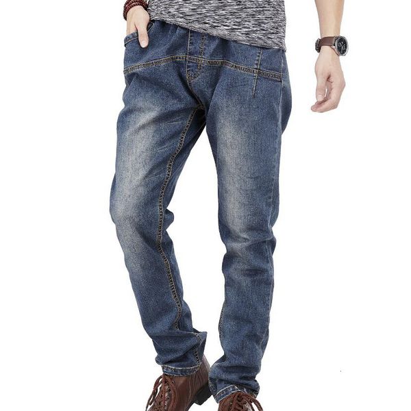 

men's jeans style, men's fashion jeans, slightly elastic large casual pants, sizes: 30-46, Blue