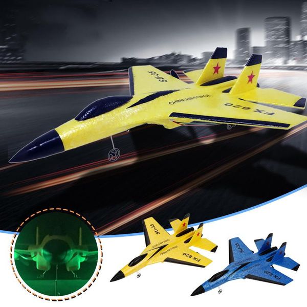 

remote control glider fixed wing su su35 fighter electric model airplane toy outdoor party game blue and yellow drones