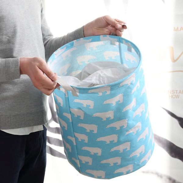 

cartoon large capacity foldable laundry hamper dirty clothes storage organizer bucket homehold toy bag & organization
