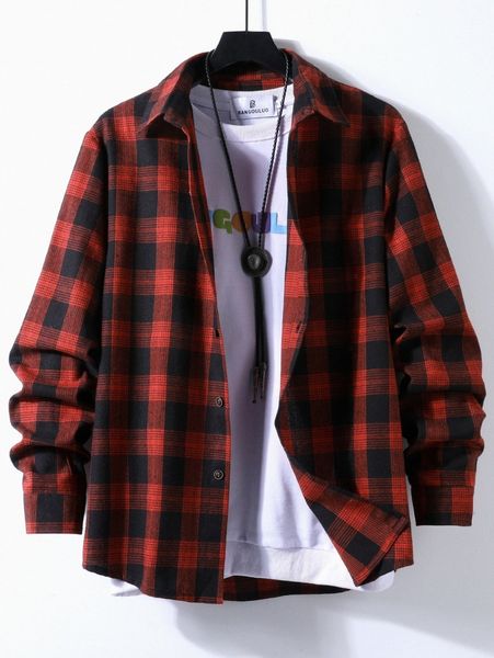 

men plaid button up shirt x8hg#, White;black