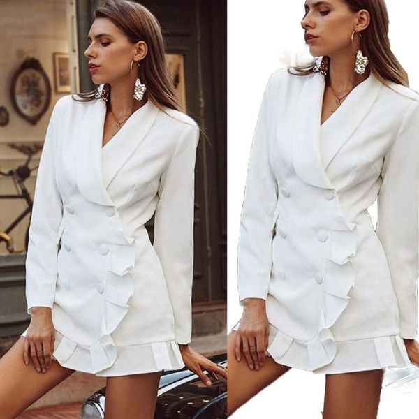 

women's suits & blazers chic women summer designed double breasted streetwear casual daily slim fit fashion jacket, White;black
