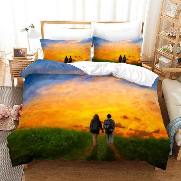 

bedding sets king  lovers set single twin full size lover oil painting bed children's kid bedroom duvetcover 004