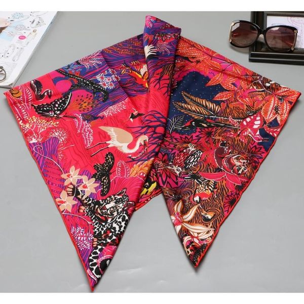 

large square 100% silk scarf shawl women head scarves hijab foulard 35", Blue;gray