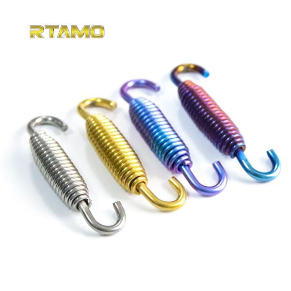 

motorcycle exhaust system springs fully rotatable titanium hooks