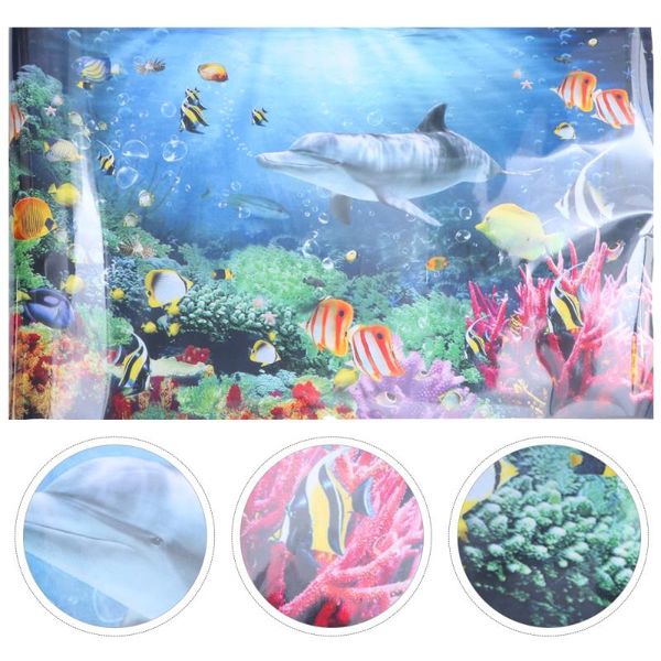 

1pc fish tank decorative sticker 3d aquarium background painting decor decorations