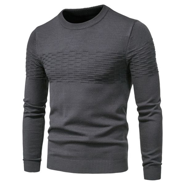

winer - men's casual coarse wool sweater, cotton pullover, high elasticity, fashion, tight fitting, round neck, new in 2020, White;black