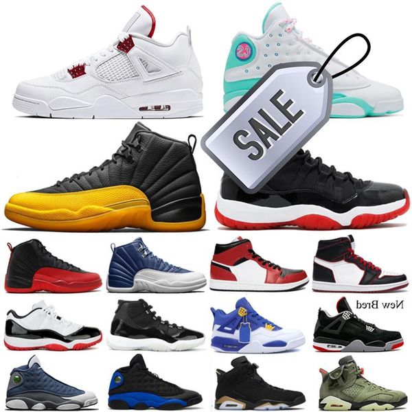 

bred men 11 11s basketball shoes 13s hyper royal aurora 4s red metallic 6s hare 1s mid chicago 12s university -gold mens trainers sneakers a, Black