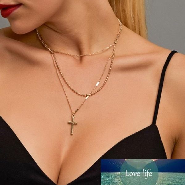 

fashion multilayer cross pendant necklace for women gold silver color statement chokers necklaces party birthday bijoux gift